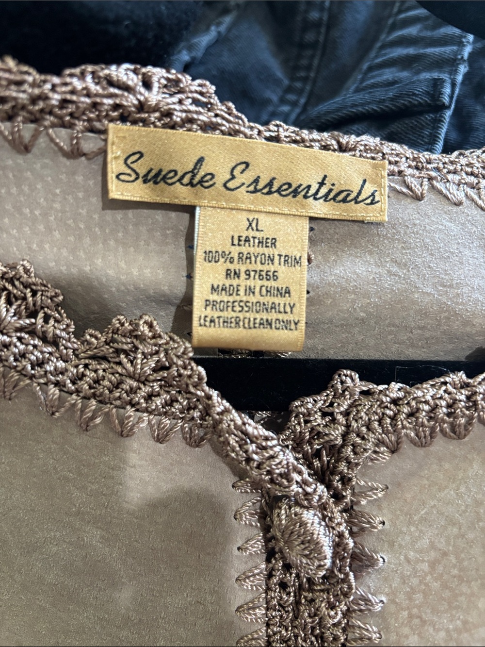 Vintage Suede Essentials XL Genuine Leather Patchwork Boho Western Jacket